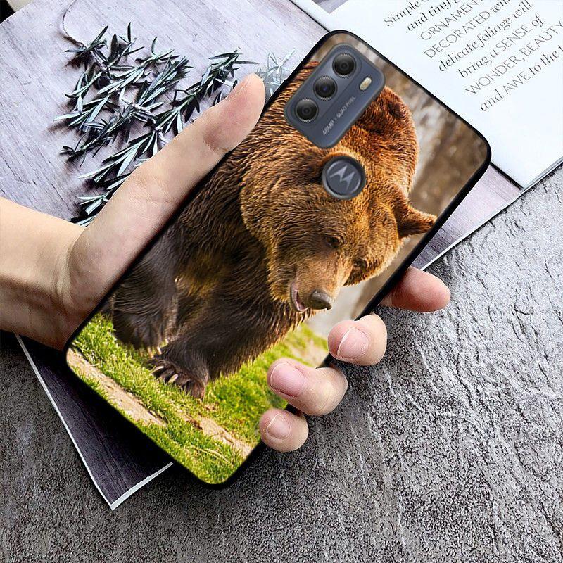 Russia black bear Case for Motorola Moto EDGE 20pro EDGE 20lite E6 E7 Cover G STYLUS GPLAY GPOWER G 5G PLUS G30 G100 Funda Coque