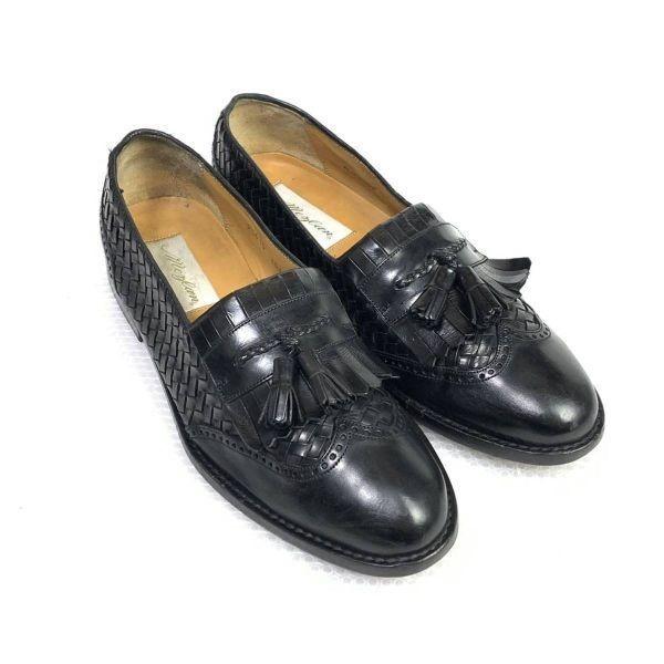 Vintage 80s-90s Mezlan Spain Tassel Loafers Moccasin Black 8.5 26.5-27.0(USED)