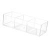 Multipurpose Acrylic Storage Box with 3 Compartments Clear Makeup Cosmetic Organizer Cotton Pads