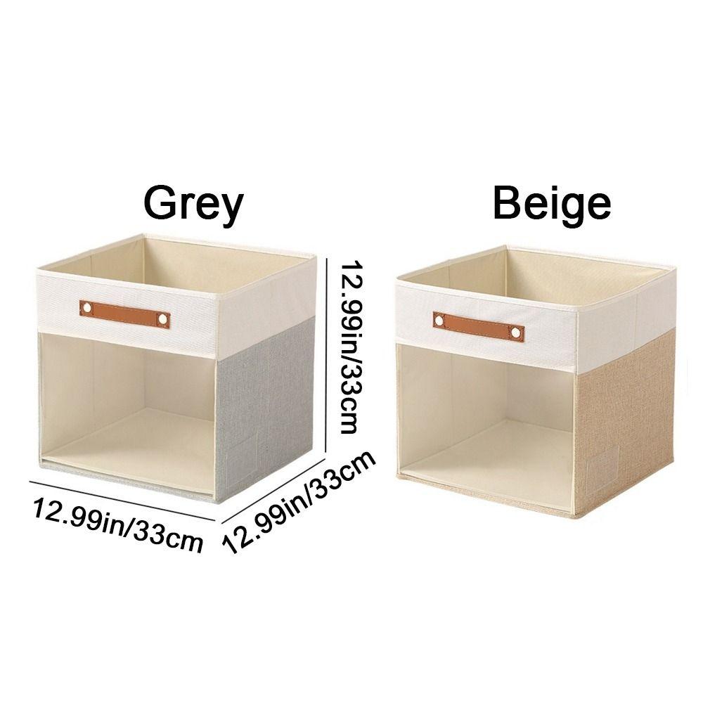 Non-woven Fabric Square Storage Box Large Capacity Folding Clear View Clothes Storage Box Stackable with Handle