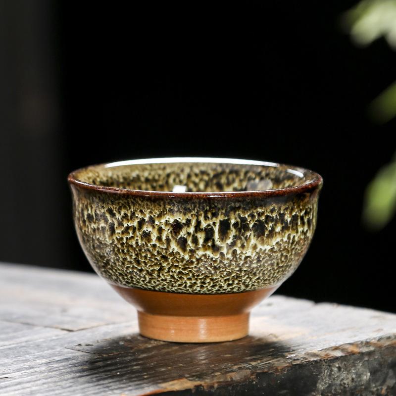60ML Kiln Change Ceramic Teacup Temmoku Glaze Multicolor Porcelain Kung Fu Cups Pottery Japanese Master Cup Drinkware