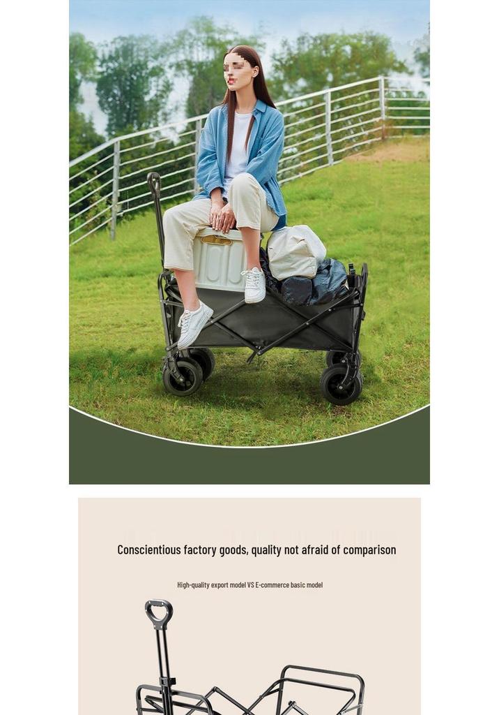 Portable Folding Camping Trolley for Outdoor and Grocery Use