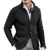 Men's Casual And Trendy Solid-color Warm Sweater Jacket, Men's Long-sleeved Button-up Stand-up Neck Knitted Sweater
