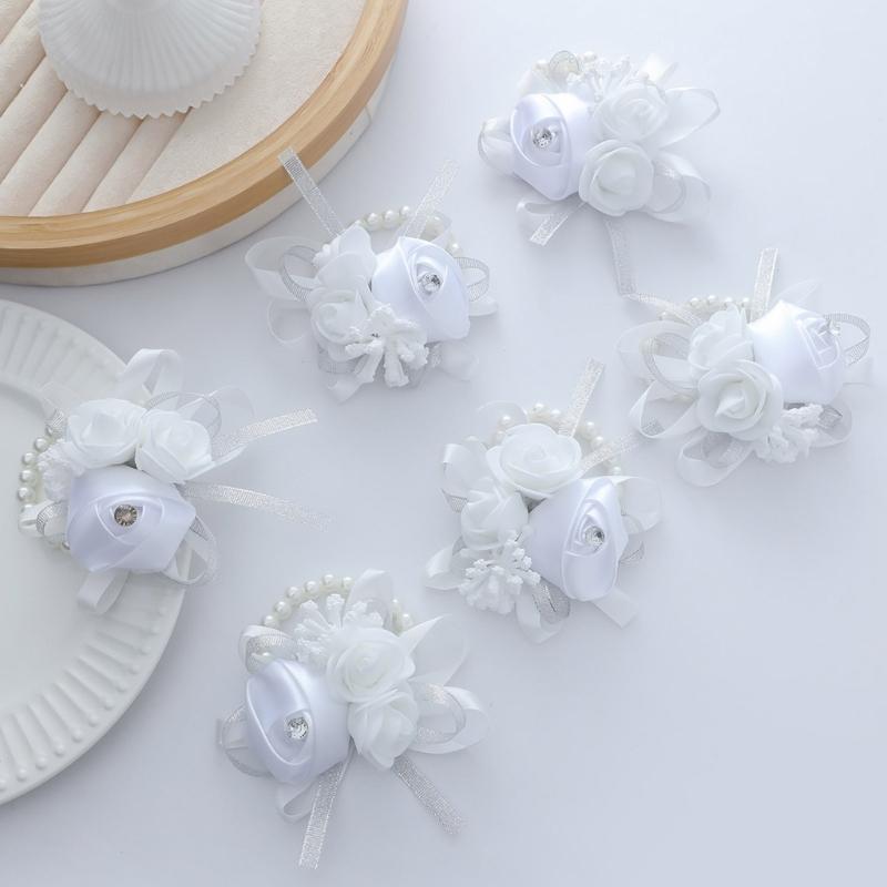 Romantik Seidenblume Braut Handgelenkblume Corsage für Hochzeitsfotografie Verlobungsparty Zubehör Handgelenkdekoration