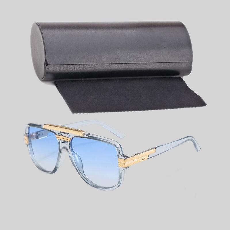 

Sunglasses Men Designer Black Square Shades UV400 Gradient Sunglasses for Women with box синий