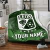 1pc Leon logo Blanket with Custom Name, Gift, for Men and Women, Soft Blanket, Good for Sofa Bed Couch Travel, Lightweight Flannel Blanket