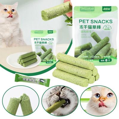 6 PZ Bastoncino di Erba Gatta Essiccata Palla per Rimuovere i Peli di Gatto Toelettatura Delicata Snack per Gatti Bastoncino Masticabile di Erba Gatta Rimozione Peli Gatto