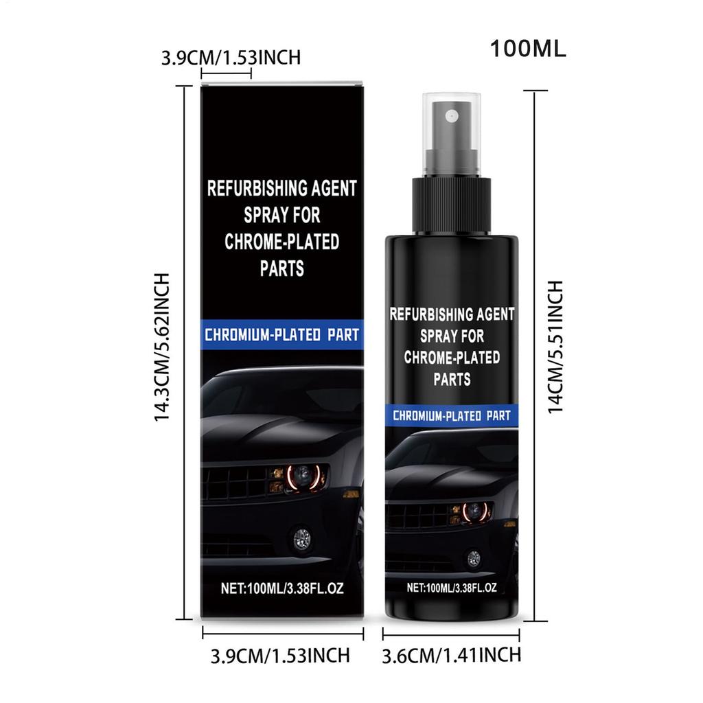 100ml Automotive Maintenance Liquid Chrome Refurbishing Agent Spray Refurbishing Agent Spray For Chrome Plated Parts