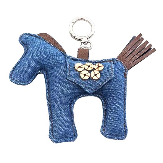 Plush Horse Bag Pendant Fuzzy Horse Backpack Charm Cute Horse Pendant with Golden Coins Lucky Keyring Gift for Family Friends