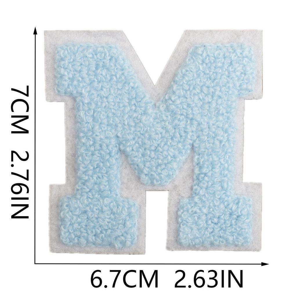 Roaring Sky 7cm Light Blue Chenille Embroidery Patch for Bags and Decor