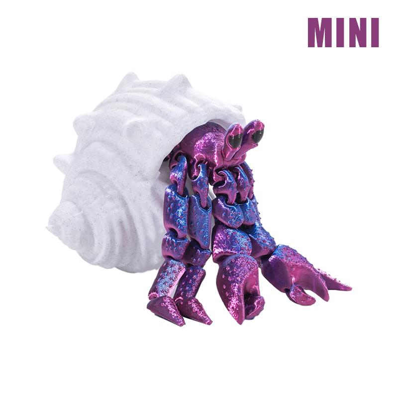 

3D-печать игрушки, подвижная модель краба-отшельника, новинка, игрушка для взрослых, антистрессовая фигурка, миниатюрные настольные аксессуары на день рождения