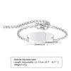 Custom Personalized Name ID Bracelet Gilrs Boy Gifts, Stainless Steel Curb Chain Link Crown Bracelet Not Allergic