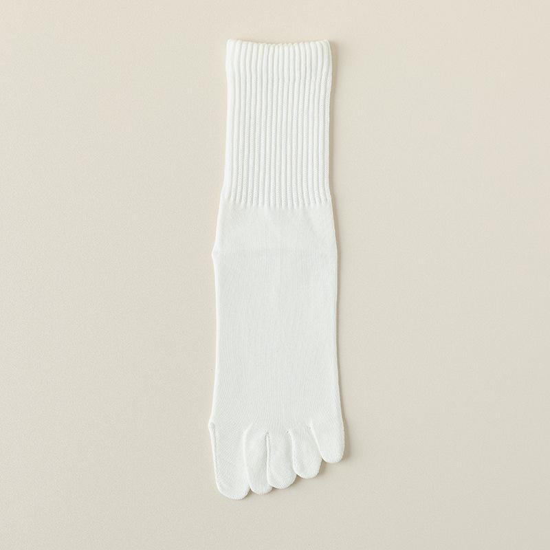 Chaussettes mi-mollet à cinq doigts pour hommes - Anti-odeur, Absorbantes la transpiration, Sans couture, Anti-boulochage, Pur coton, Automne/Hiver.