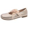 Beautiful camellia flower Mary Jane single shoes women's 2025 spring new flat red cross-strap ballet shoes