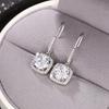 925 Sterling Silver Bright CZ Drop Earrings Female Noble Luxury Exquisite Ear Accessories Elegant Temperament Jewelry for Women