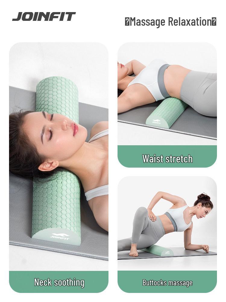 Joinfit Solid Foam Yoga Roller: Durable Half-round Massage Wheel for Muscle Relaxation and Fitness