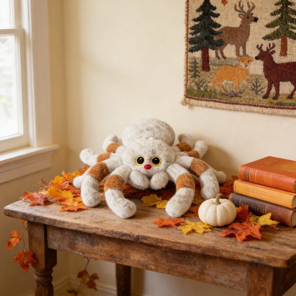 Peluche Ragno dal Naso Rosso Giocattolo Morbido Bambola Decorativa Regalo Per Bambini E Adulti