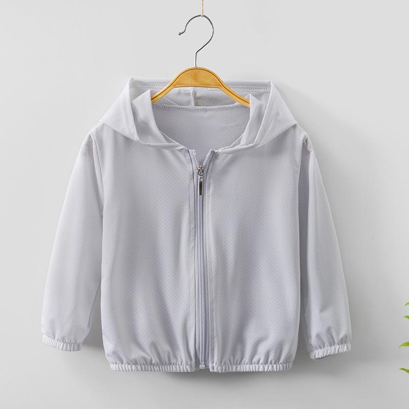 

Детское тонкое пальто Детская одежда для защиты от солнца Тонкий ледяной шелк Одежда для защиты от солнца Тренд 160 серый