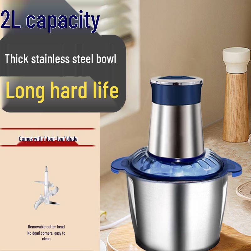 ZISIZ Electric 2L Stainless Steel Food Processor