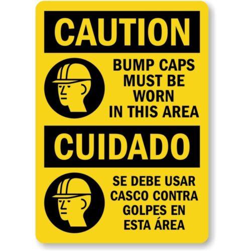 

Bilingual Bump Caps Worn Aluminum Weatherproof SignAluminum 20x30cm（7.8x11.8inch）