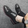 New Black Pointed Suede Studded Rivet Casual Oxford Shoes For Men Formal Wedding Dress Homecoming Sapato Social Masculino