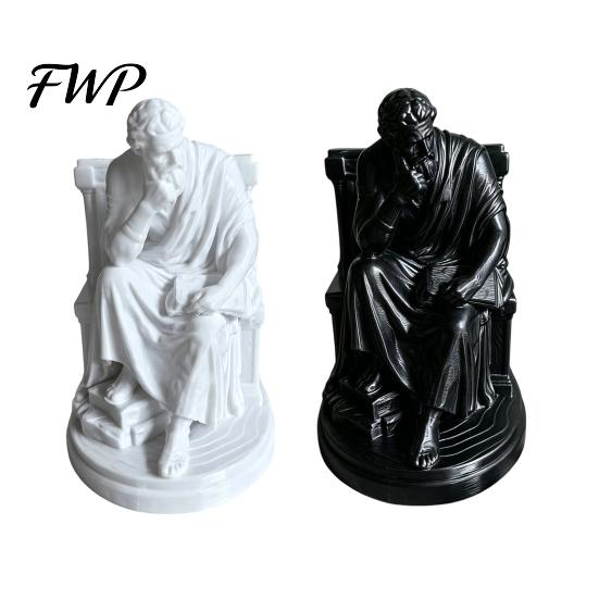 Easy Care Ornament Ornaments with Philosopher Shape Stable Base 3D Printed Sculpture Retro Entrance Hall Decor Literary Desktop Decoration for