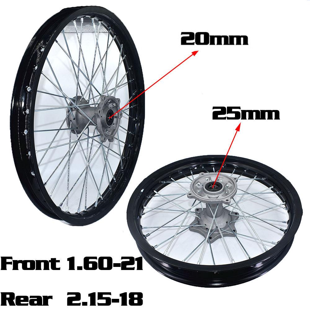 Motorcycle Front 1.60x21 inch and Rear 2.15X18 inch Rims Aluminum Alloy Wheel Rims For CRF250R/X CRF450R/X Motorcycle Bike