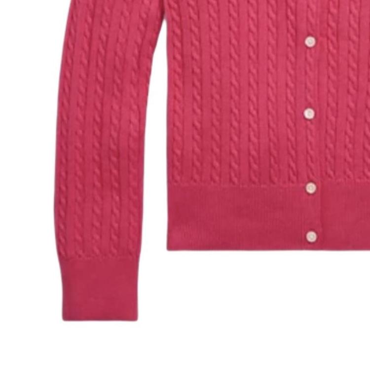Polo Ralph Lauren Kids FW23 Einfarbiges Zopfmuster Lässiger Langarm-Pullover Kinderpullover Lila-Rot 313543047-050