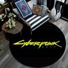 Cyberpunk 2077 pattern round rug,Carpet Rug for Living Room Bedroom Playroom ,Non-slip Floor Mat,Holiday Gifts and Birthday Gifts.