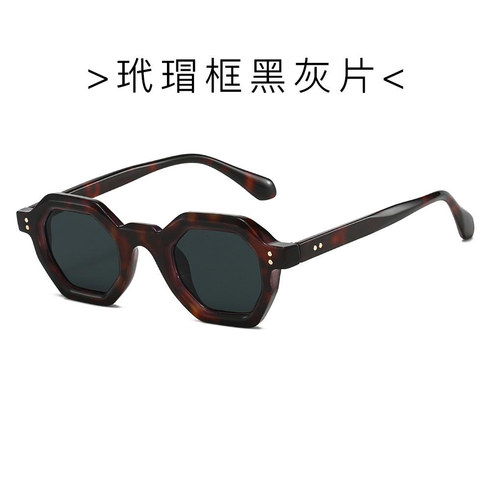 Retro Polygonal Sunglasses Travel Photo Concave Uv Protection Sunglasses