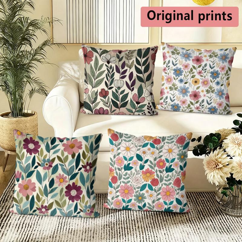 Vintage Floral Throw Pillow Covers Pattern Cushion Cover Suitable For Sofa Bedroom Car Pillow Cover