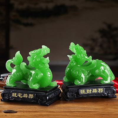 Décoration Feng Shui Lucky Pixiu et Pi Yao en résine pour porte, artisanat pour la maison, décoration de salon, figurines miniatures, masque chinois