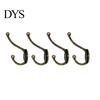 Vintage Clothes Hook Durable Bronze Zinc Alloy Double Leg Hanger for Wardrobes