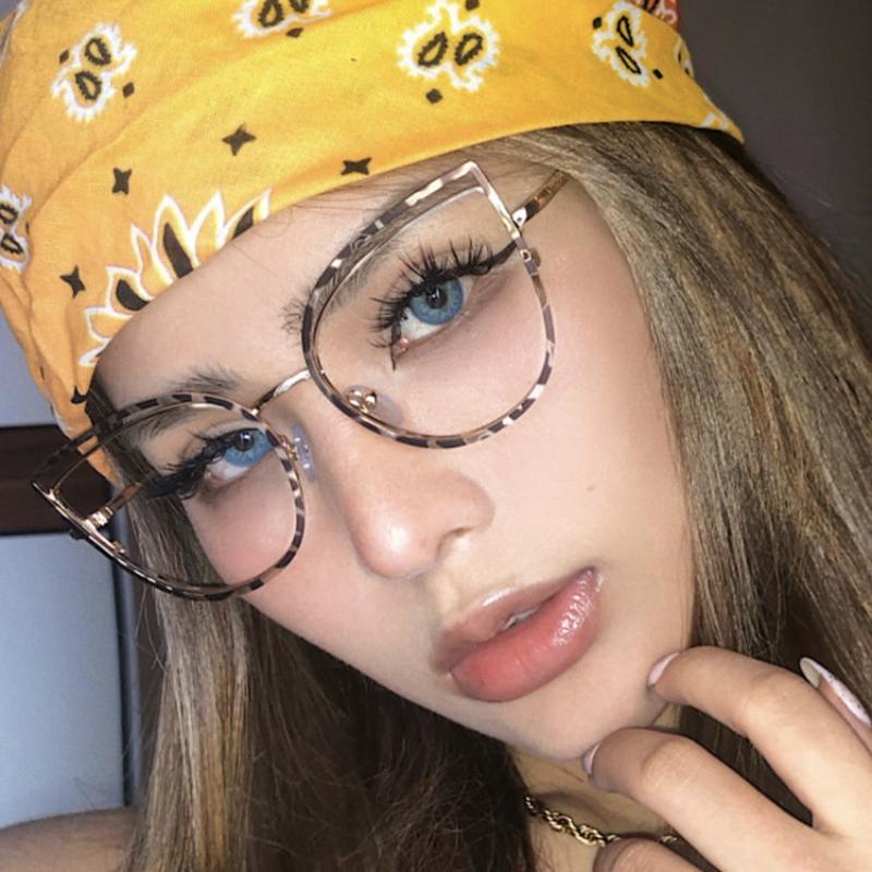 Oversized Cat Eye Eyeglasses for Women Anti Blue Light Blocking Optical Eyeglasses Trendy Sweet Retro Decor Eyewear
