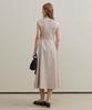 Artid Boat Neck Belted Dress_Beige
