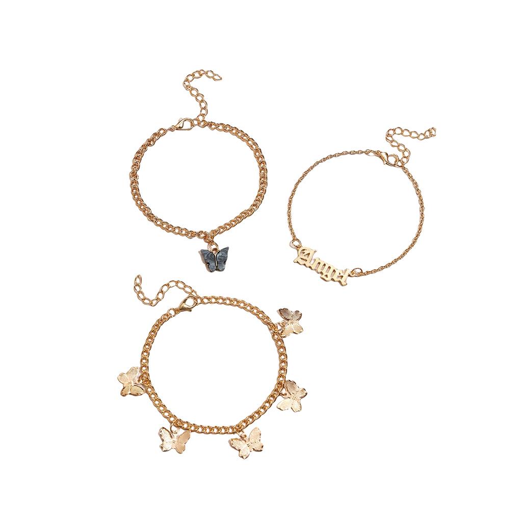 3 Pieces Fashion Anklets Foot Jewelry Sandals Barefoot Decorations Fashionable Women Accessories Adorable Alloy Jewelries