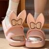 Fashion New 2024 Summer Platform Shoes Woman Cute Butterfly Rabbit Ear Slippers Girls Home Bathroom Slides Anti-slip Street Sandals