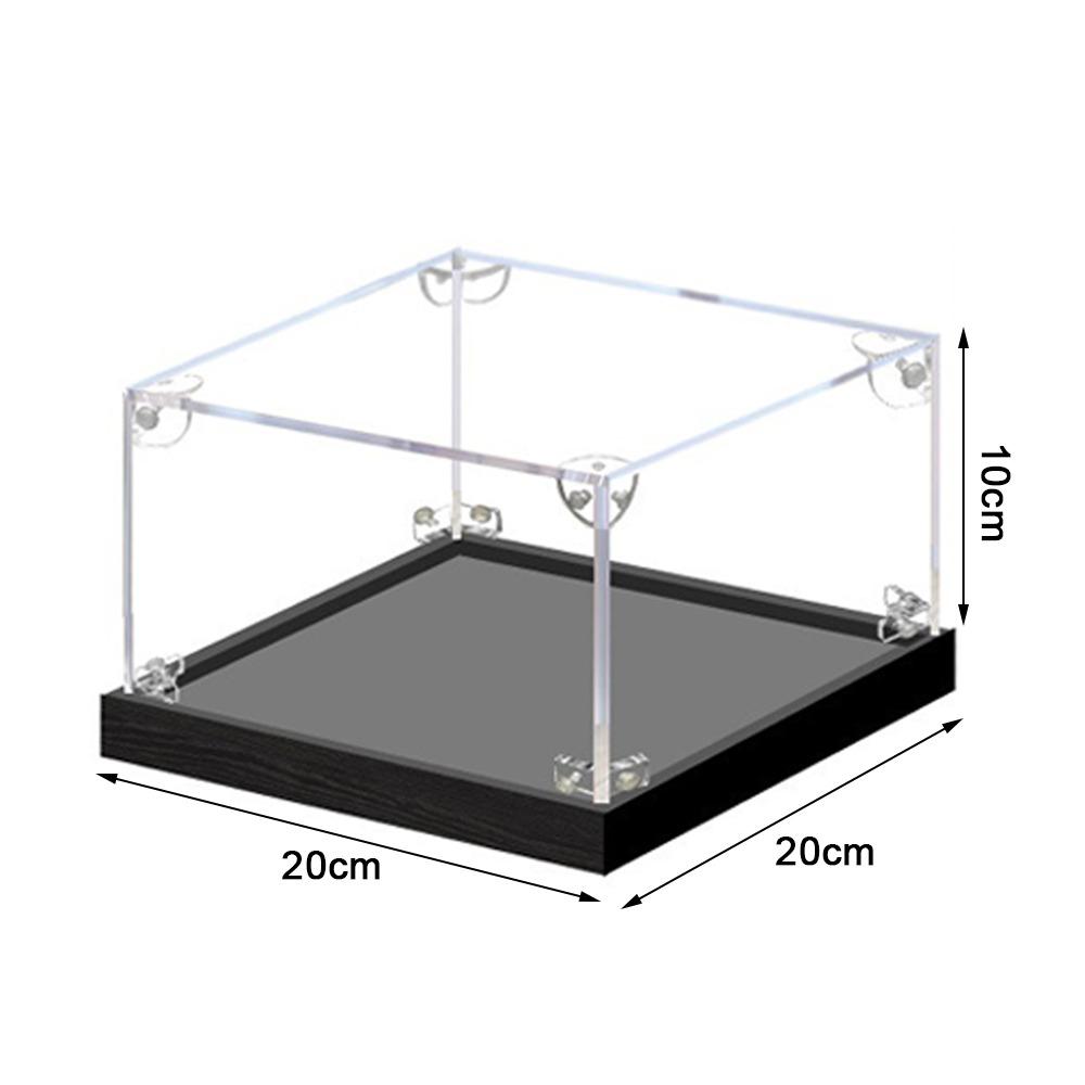 Transparent Acrylic Acrylic Display Case Stackable Design Wooden Bottom Dustproof Cover No-glue Assembly Display Box