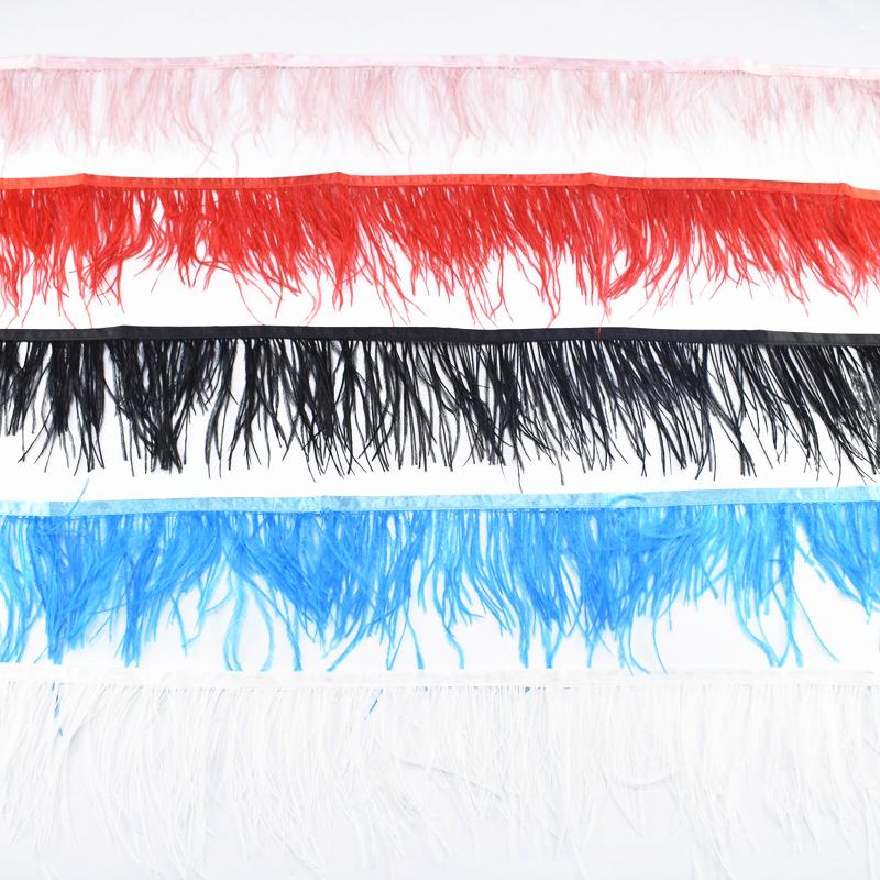 Feather1meters/Lot Natural Ostrich Feather Trimming Height 8-10cm Feathers for Crafts Ribbon DIY Wedding Party Dresss Decoration Plumes