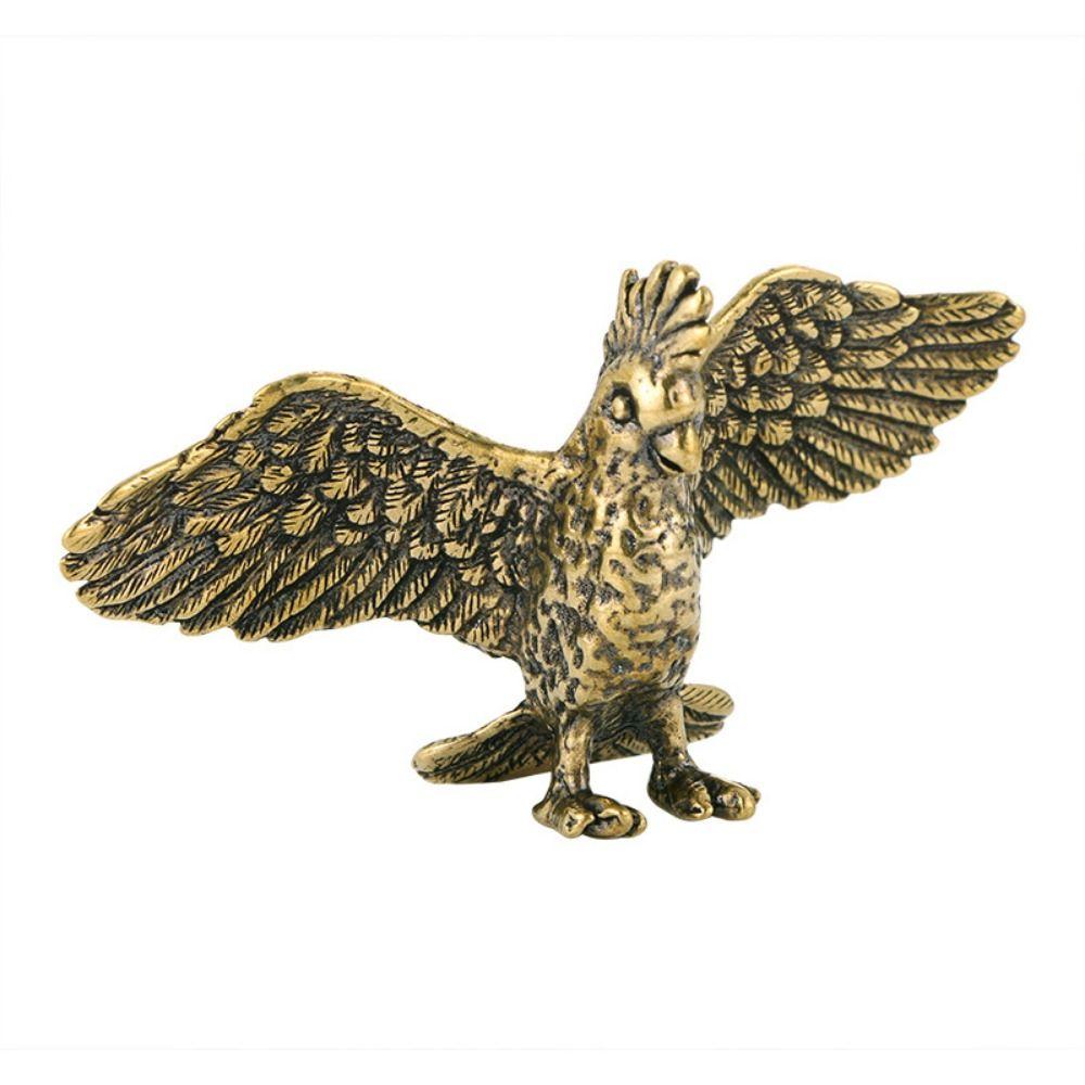 Animal Shape Brass Parrot Ornament Mini Bird Miniatures Parrot Small Statue  Accessories Gifts