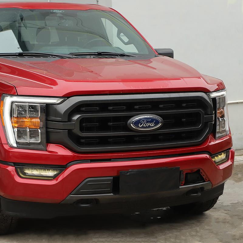 Car Front Fog Light Cover Trim Fog Lamp Decoration Guard for Ford F150 2021 Up Accessories Smocked Black