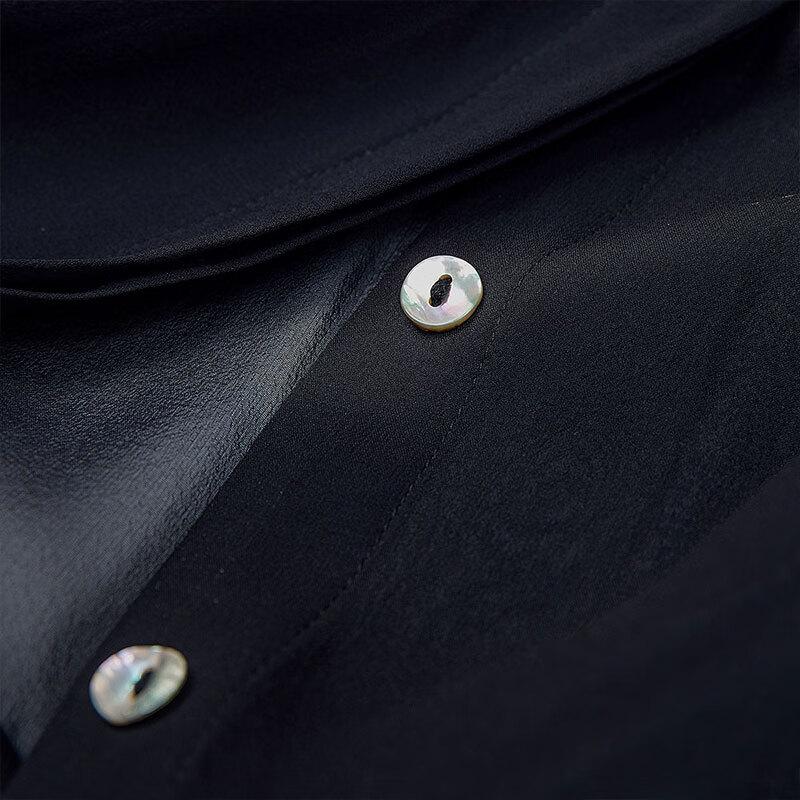 Sisbyshe Women's Floral Print Long-Sleeve Lapel Blouse