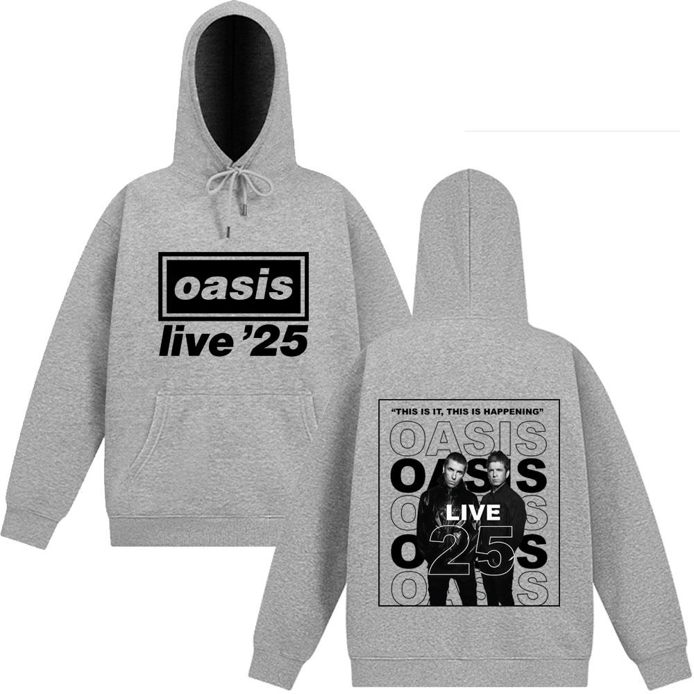 Rock Band O-Oasis Live 25 Tour Hoodies Men Women Clothing Long Sleeves Hooded Sweatshirt Harajuku Thick Aesthetics Pullovers Top