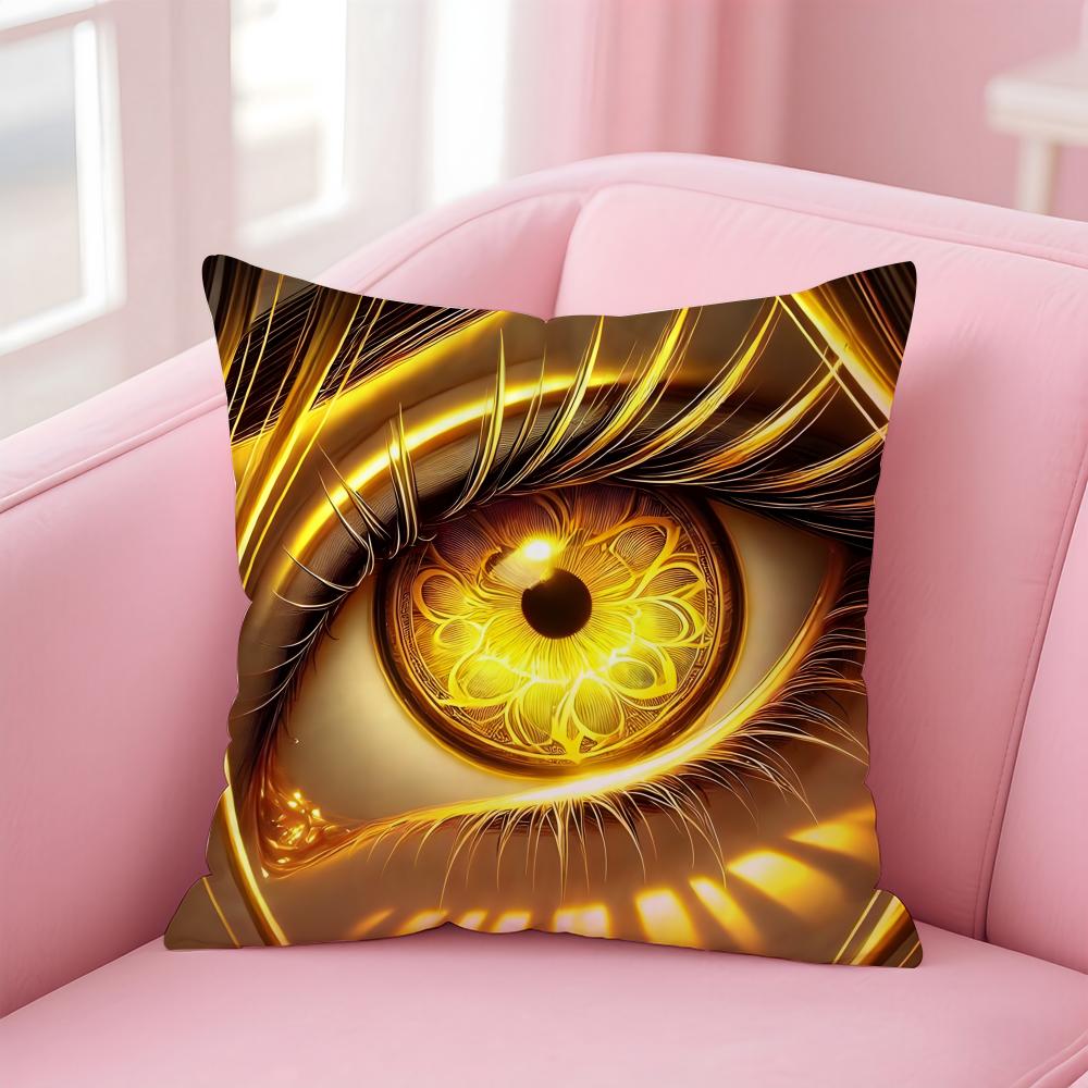 BBrass Eye Golden Eyes Sharp Fashion Cushion Cover Pillow Case Soft Friendly Fabric Concealed Zipper