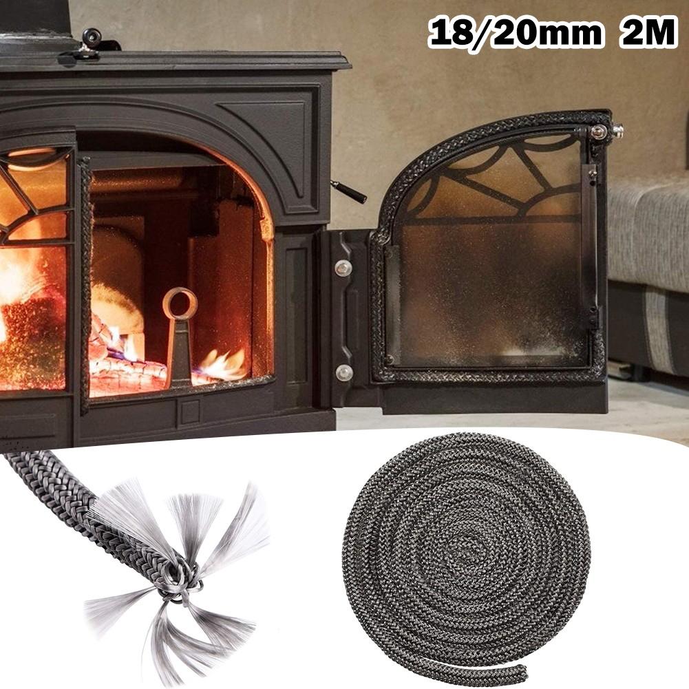 Stove Fiberglass Rope Seal Fireplace Gasket Cord Seal Rope Pipe Sealing Cord Log Burner Door Parts Home Improvement 2meter