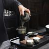 Chinese Style Kung Fu Ceramic Teapot, Teacups, Jug and Filter Set, Hand-Grap Pot, Drinkware Gaiwan, High Quality, Elegant Black