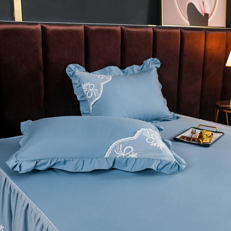 

Наволочка для свадебной спальни, наволочка для подушки, роскошное кружево, лето, дышащее, простое, мягкое, удобное, уютное, для пар, вышивка 48x74 см 48x74cm