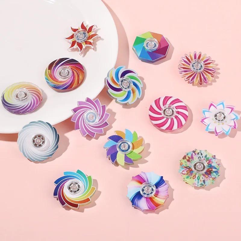 6-24 Pieces Mini Rainbow Fidget Spinner For Stress Relief, Party Bag Filler, Game For Home And Festivals