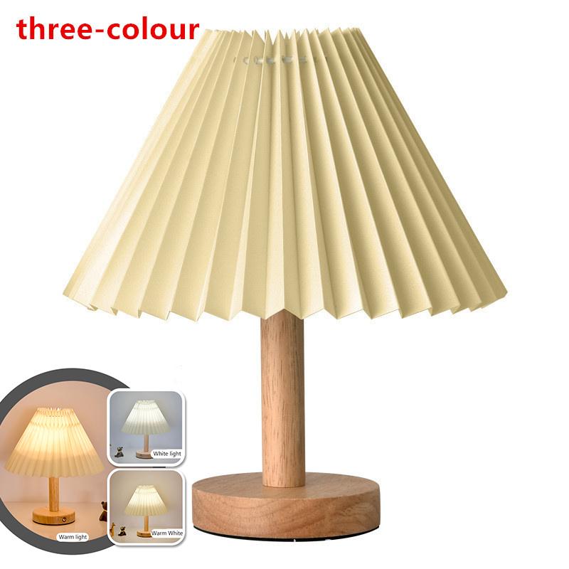 Nordic Pleated Table Lamp Diy Foldable Usb Art Atmosphere Bedroom Desk Bedside Night Light Home Decorate Table Standing Lamp