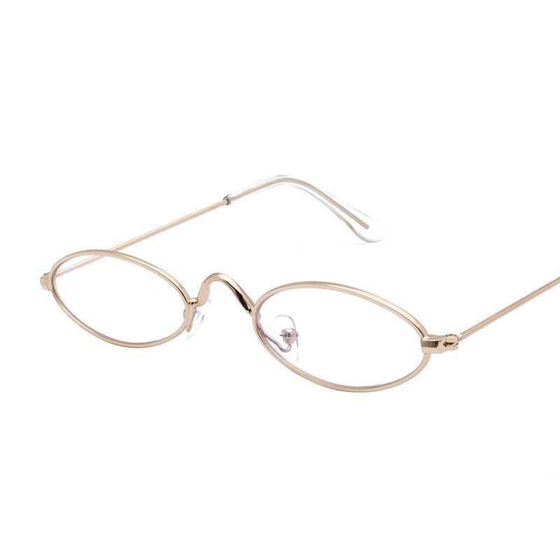 Oval Small Frame Gold Flat Light Glasses For Women Anti Blue Light Japanese Harajuku Literary Eyewear Cosplay Glasses Trend